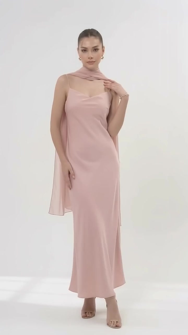Chiffon Sweeping Scarf - Blush Pink