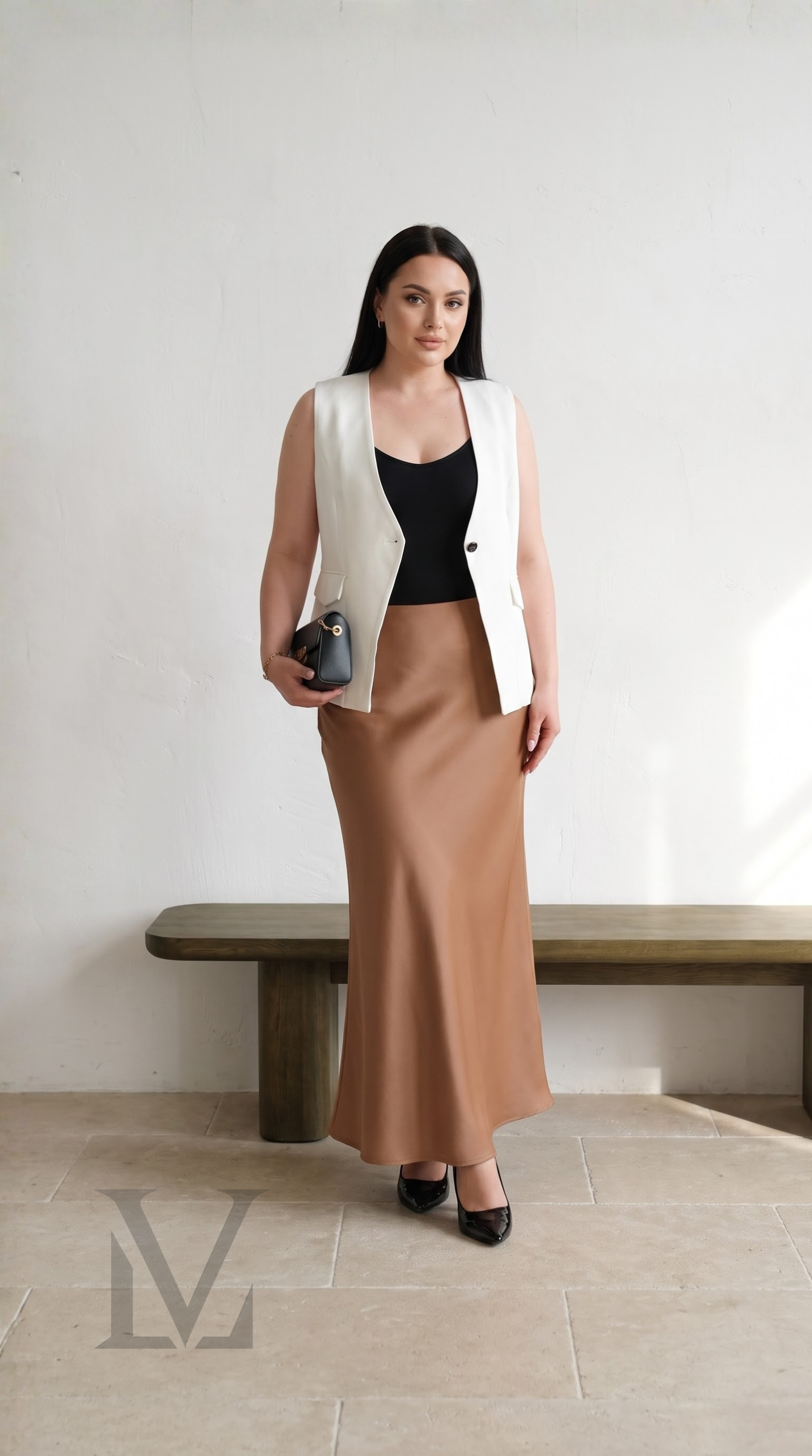 Bias-Cut Silk Maxi Skirt - Ground Coffee