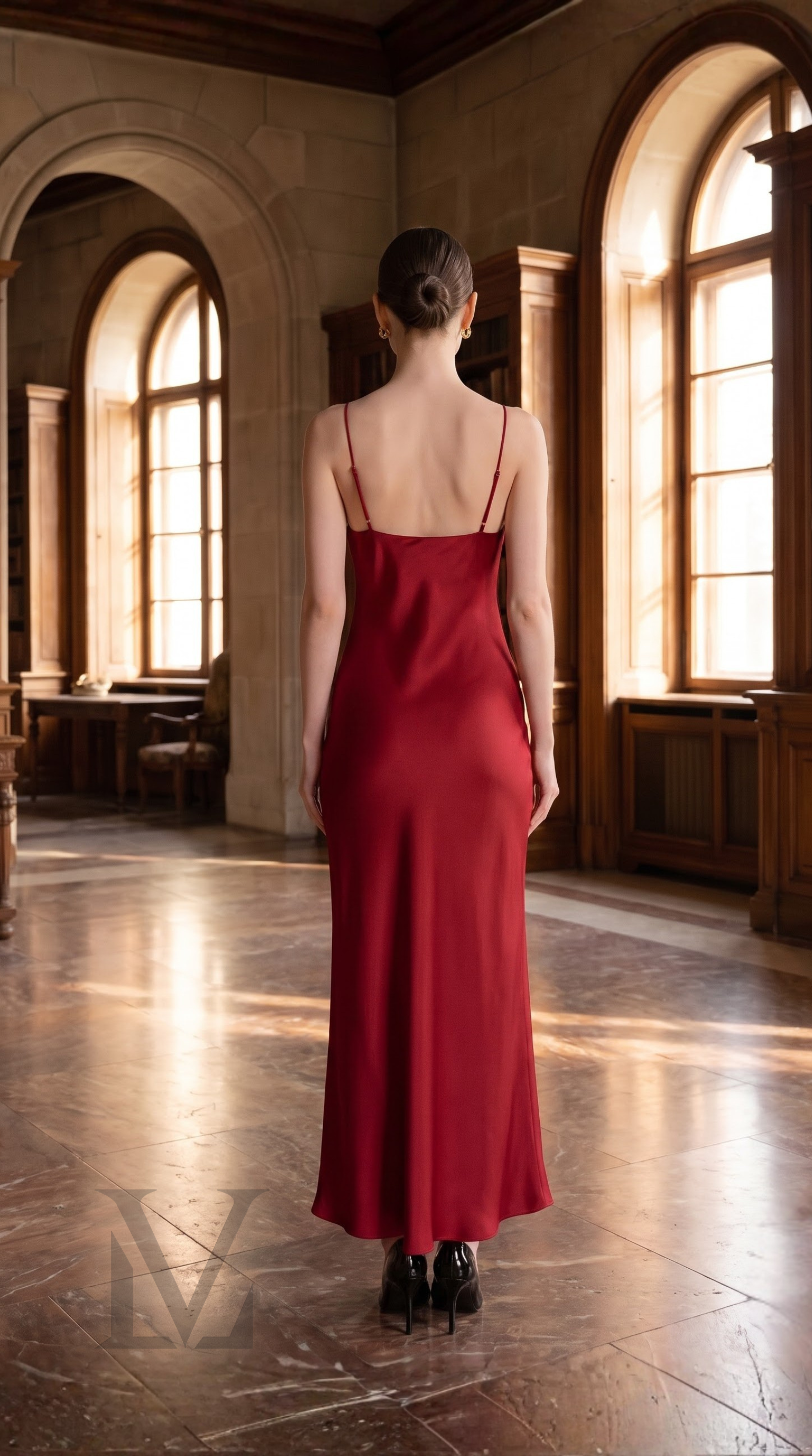 Silk Slip Maxi Dress - Crimson Red